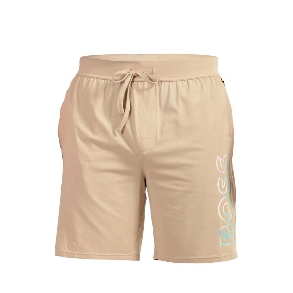 Hugo Boss Beige 7” Logo Shorts - Medium Lounge Gym Streetwear Resortwear Casual